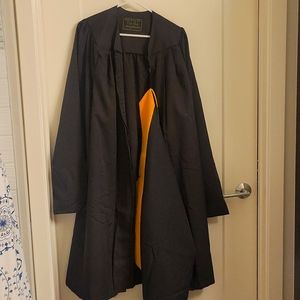 Black masters graduation gown